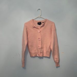 Allen Solly Pink Cardigan with Rose-shaped Buttons